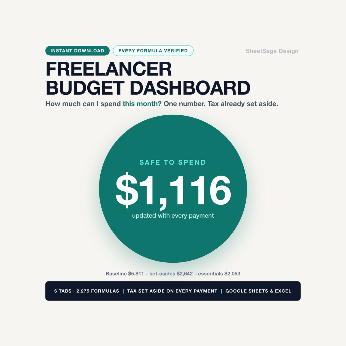 Freelancer Variable-Income Budget & Tax Dashboard